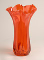 Orange Murano vase with flared rim