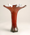 Red and white Murano vase